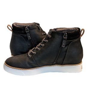 Dr. Scholls Women Into the Groove Black Hidden Wedge Sneaker Bootie 9